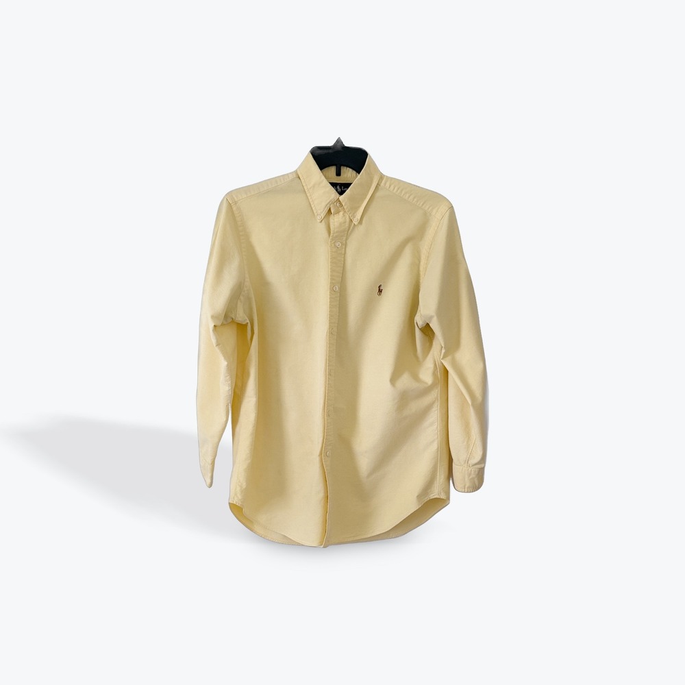 Ralph Lauren Men's Pale Yellow Button-Down Shirt